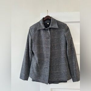 Burberry Gray Plaid Jacket and Skirt
